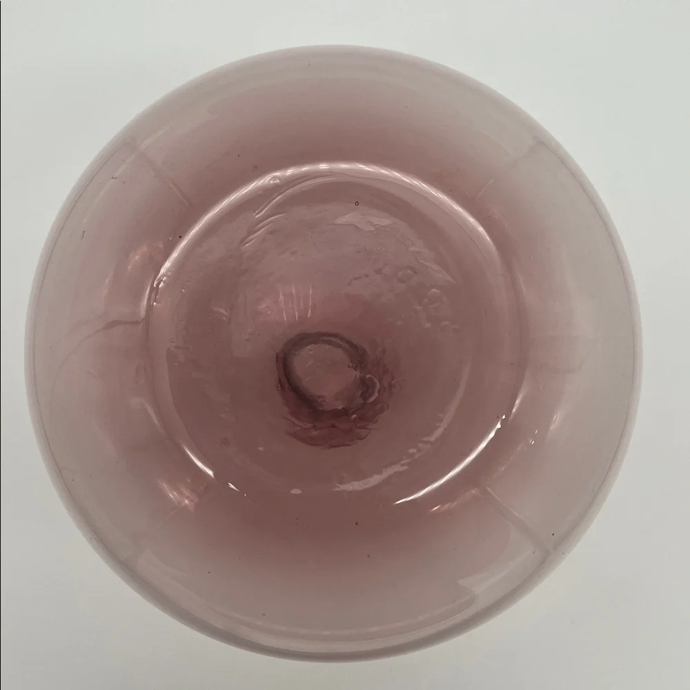 Vintage MCM Amethyst Hand Blown Art Glass Vase Carafe Decanter Ombré 8.5”